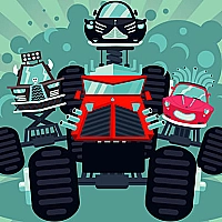 Crazy Monster Trucks Memory Game Cover