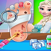 Elsa Foot Doctor Clinic : Frozen  Surgery Hospital Game Cover