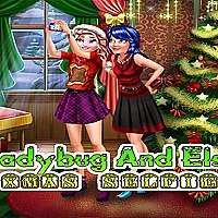 Ladybug And Elsa Xmas Selfie Game Cover
