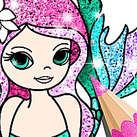 Mermaid Coloring Book Glitter Game Cover
