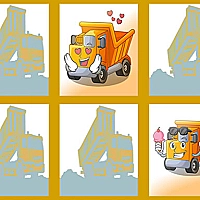 Dump Trucks Memory Game Cover