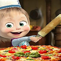 Masha and the Bear Pizzeria ! Pizza Maker onl Game Cover