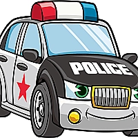 Cartoon Police Cars Puzzle Game Cover