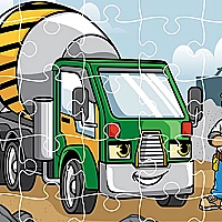 Construction Trucks Jigsaw Game Cover