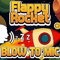 Flappy Rocket Playing with Blowing to Mic Game Cover