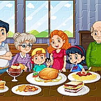 Family Dinner Jigsaw Game Cover