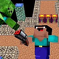 Space Adventure: Noobiks Battle vs Zombies Game Cover