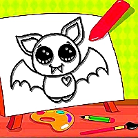 Easy Kids Coloring Bat Game Cover