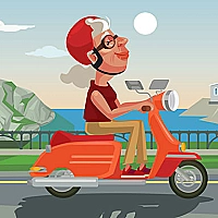 City Scooter Ride Coloring Game Cover