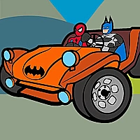 Superhero Cars Coloring Book Game Cover