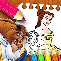 Beauty & the Beast Coloring Book Game Cover
