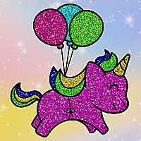 Coloring Book: Glittered Unicorns Game Cover