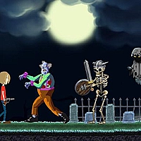 Creepy Clowns in the Graveyard Game Cover