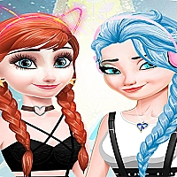 elsa and anna Dress Up Makeup Game Cover