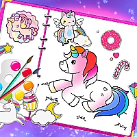 Fabulous Cute Unicorn Coloring Book Game Cover