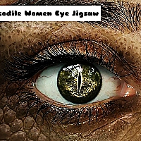 Crocodile Women Eye Jigsaw Game Cover