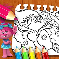 Les Trolls Coloring Book Game Cover