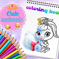 Cute Animals Coloring Book Game Cover