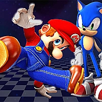 Super Mario &amp; Sonic FNF Dance Game Cover