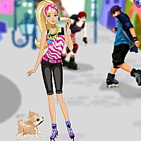 Barbie on roller skates Game Cover