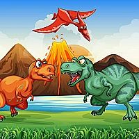 Colorful Dinosaurs Match 3 Game Cover