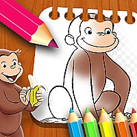 Curious George Coloring Book Game Cover